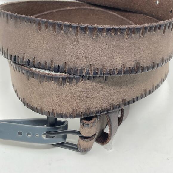 Allsaints Taupe Brown Embossed Anthracite Leather Belt Size 40 AS400028 C - Picture 11 of 13